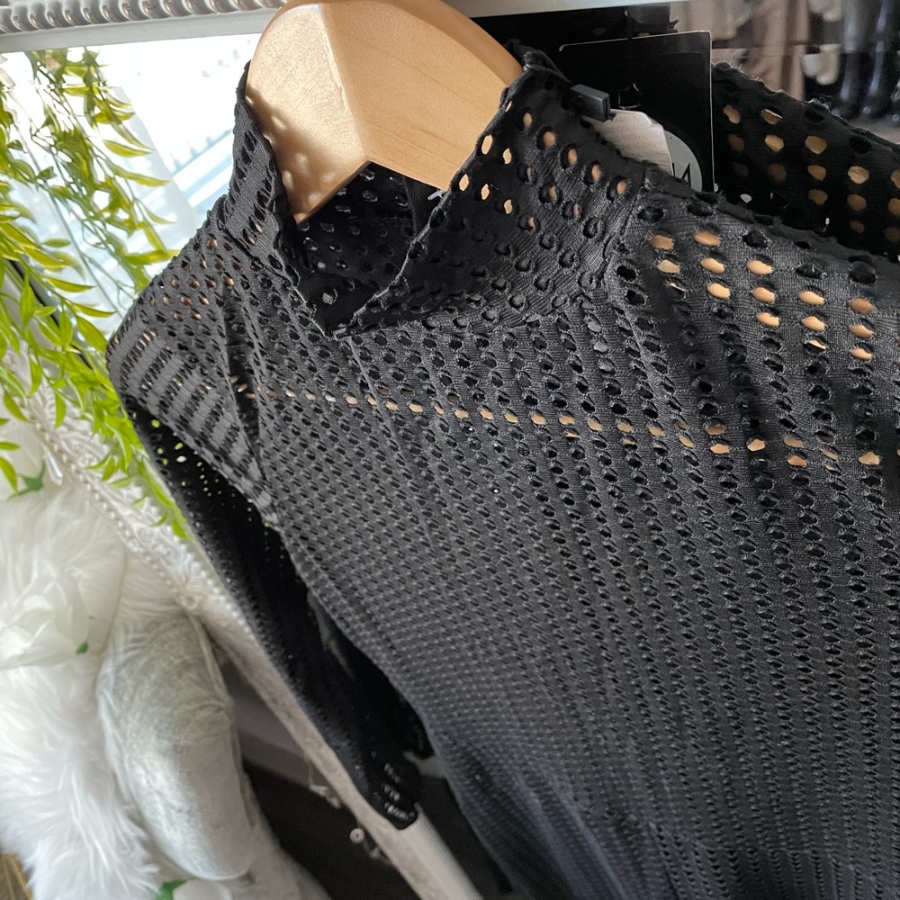 Black Sexy Mesh Skinny Leg Jumpsuit Clubwear Sz 6 - Picture 7 of 11